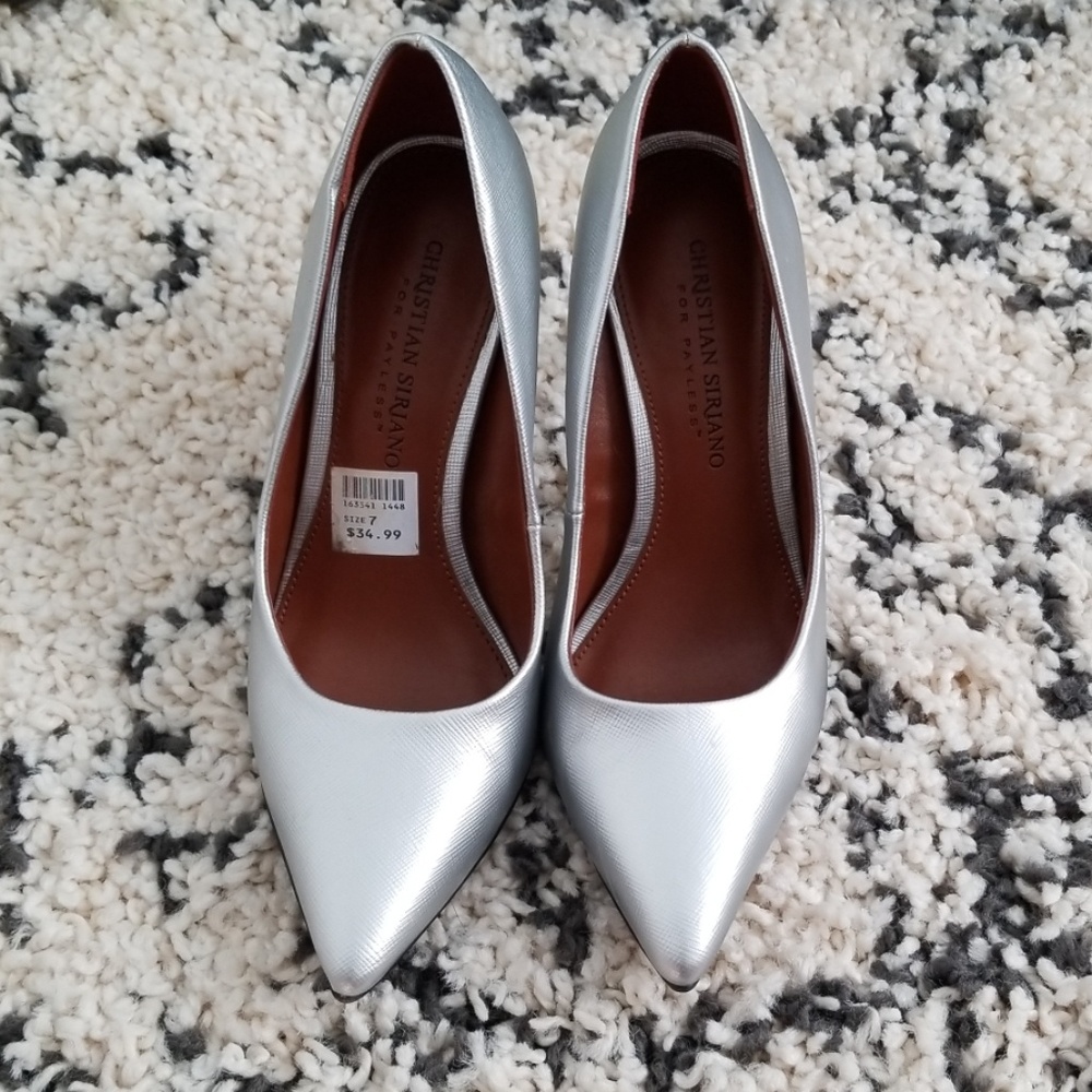 Silver high heels
